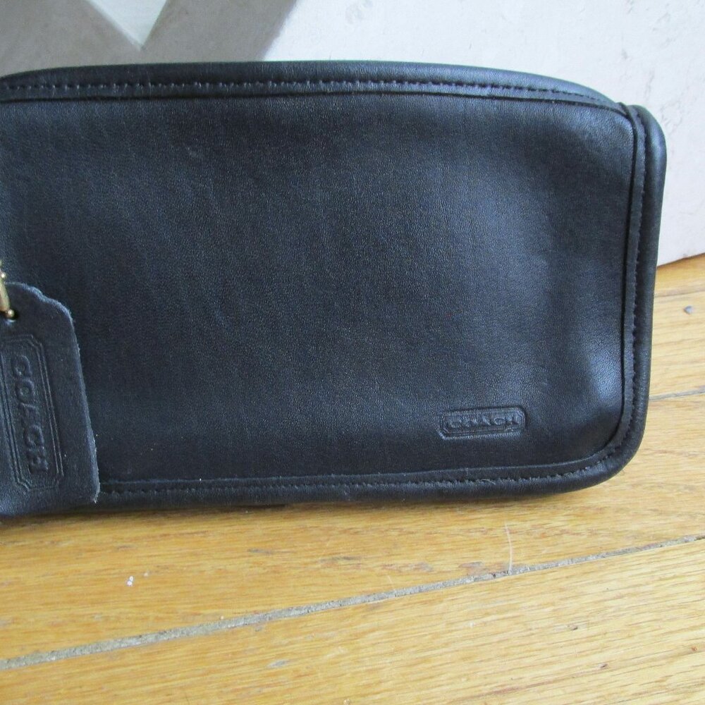 Vintage Coach Chunky Leather Pouch Makeup Case ~BLACK~